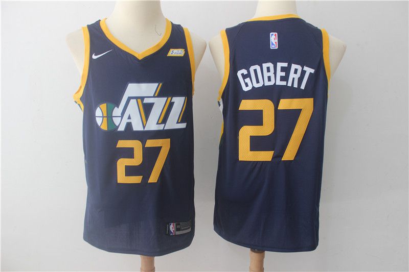 Men Utah Jazz 27 Gobert Blue Nike NBA Jerseys